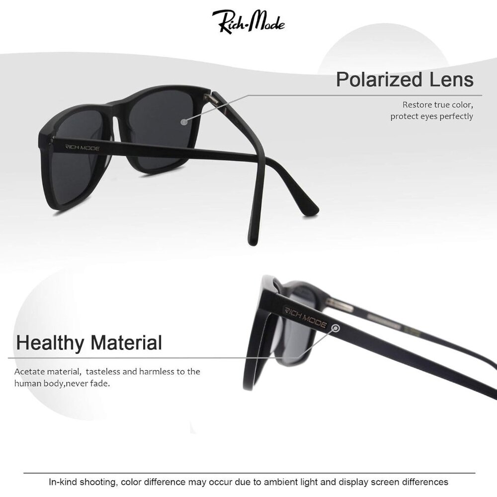 Rectangular Polarized Sunglasses For Men Women Uv… - image 7
